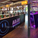 h2h lounge custom branded acrylic bar rental 2