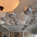 h2h lounge decor rental mirror balls silver 1