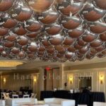 h2h lounge decor rental mirror balls silver 3